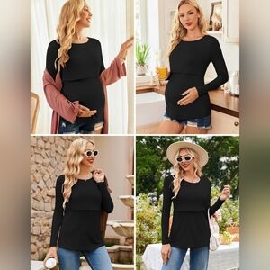 Bundle Deal! 2 Nursing Shirts Long Sleeve Maternity Size Lg NWT